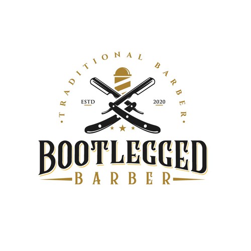 Traditional Barber shop logo Design by GivenChy