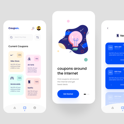 Design for a Coupon/Promotion app Réalisé par badi dsn