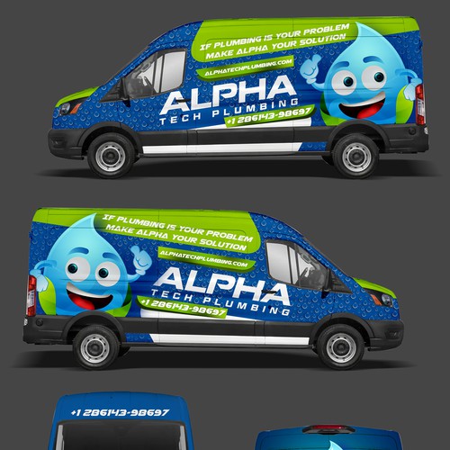 Fun Plumbing van wraps! logo and inspo pic provided! Design by Tanny Dew ❤︎