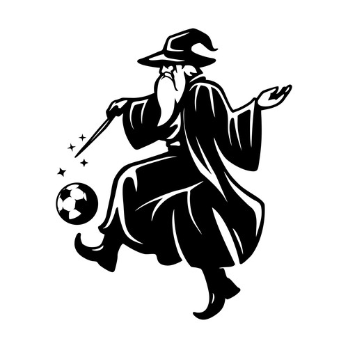 Soccer Wizard Cartoon Diseño de brint'X