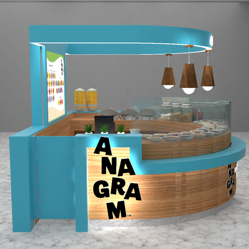 Design a 3D render for food serving kiosk Design by Ann Davis