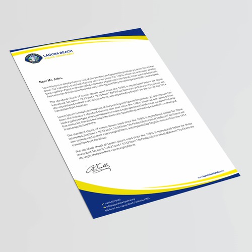 Laguna Beach Police Department Stationary Design by thinkweb art