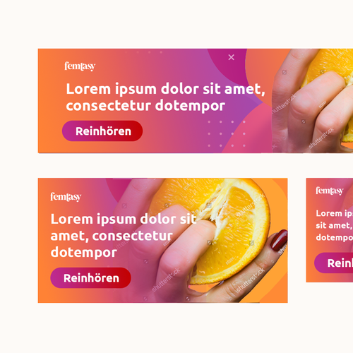 Gewinner des Wettbewerbs „Banner Display Ads für Erotik Streaming Plattform für Frauen“ in der Kategorie Werbebanner von FY99