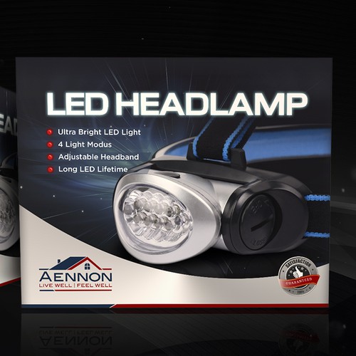 Create A **LED Headlamp Flashlight** Packaging Design To Be Seen All Around The World Diseño de A.D.S