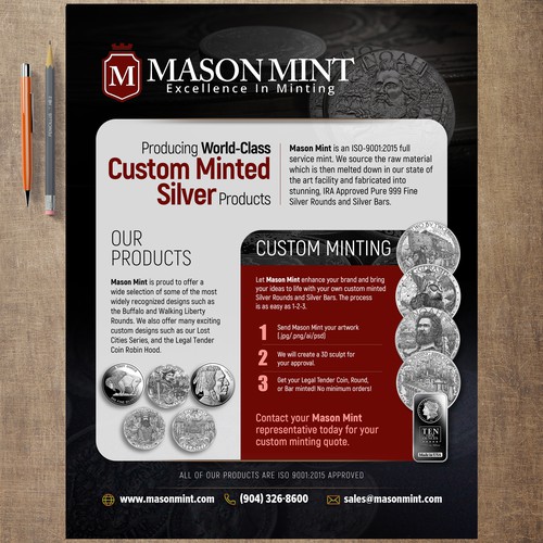 Create An Exciting Flyer To Showcase Our Custom Silver Coin Program Design by STMRM