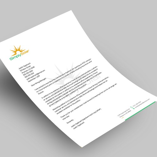 "Renewable Energy Company Letterhead" Design by Xclusive16