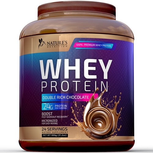 Tasty Whey Protein Chocolate Design Needed for Nature's Nutrition Design by R O S H I N