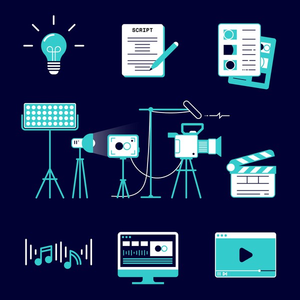 Set of icons for logo animation.