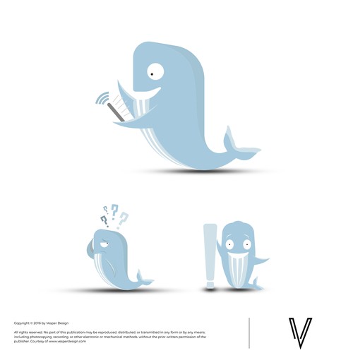 Create a fun Whale-Mascot for my Website about Mobile Phones Design von Vesper