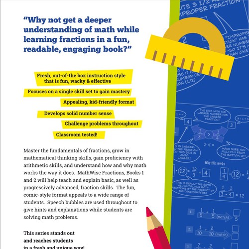 Create a kid-friendly, classy cover for a cartoon-style math workbook series; clips provided Design by bahdimliu