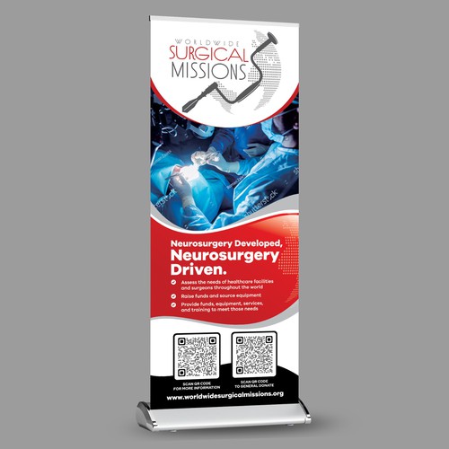 Surgical Non-Profit needs two 33x84in retractable banners for exhibitions Design by Dzhafir