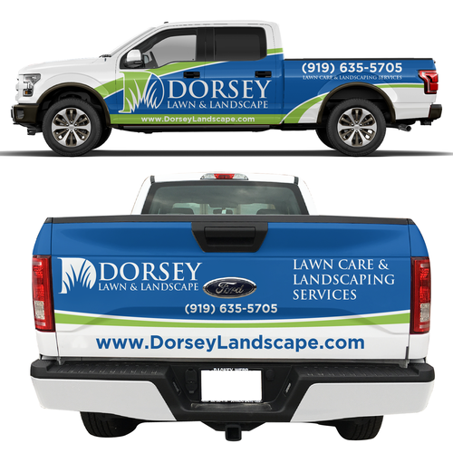 Lawn Care Truck Wrap Design - Ford F150 Crew Cab Design by theANUNGs