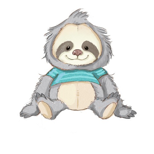 Design a Sloth Stuffed Animal Character for Autistic Children Design by Vesela Toncheva