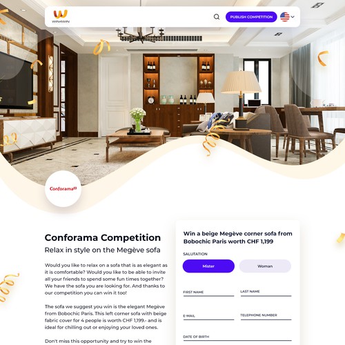 Web page design contest entry by MercClass
