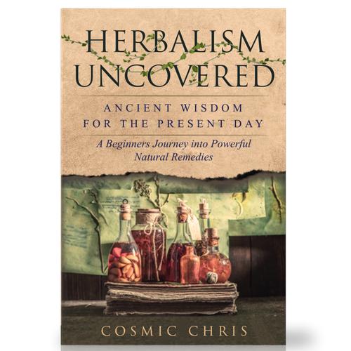 Depiction of powerful ancient herbal wisdom for modern times for an ebook on herbalism Design by Arrowdesigns