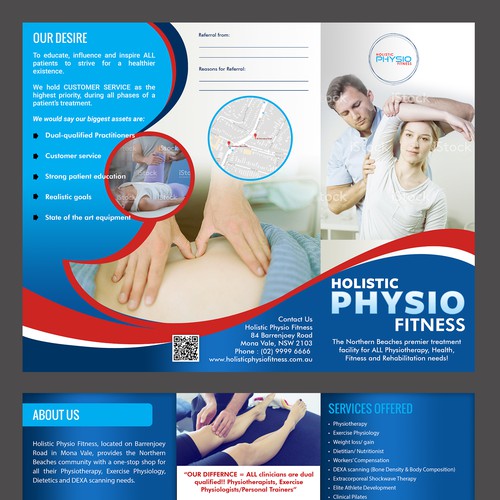 Physiotherapy clinic needs professional pamphlet Diseño de Soma123