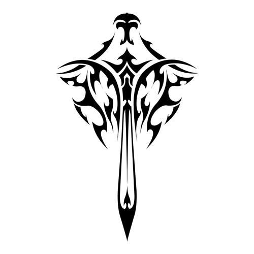 Designs | Back sword tatto, represents power, warrior's sword, with a ...