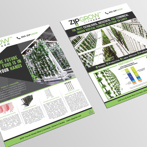 Brochure design for indoor, vertical hydroponic farm Design by TheExG ❤