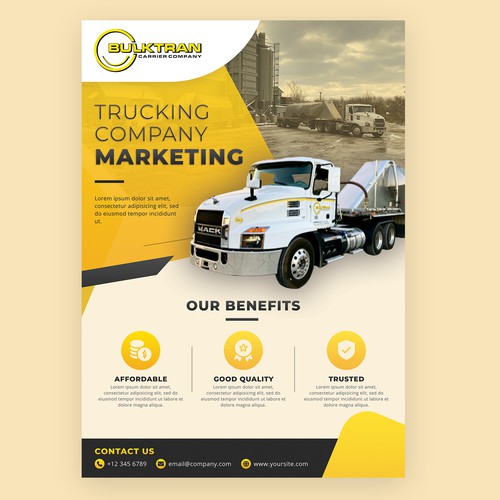 Trucking company marketing flyer デザイン by ranggaazputera