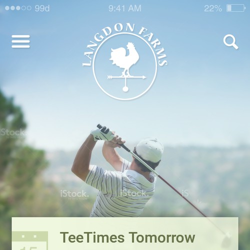 Golf Course app App design contest