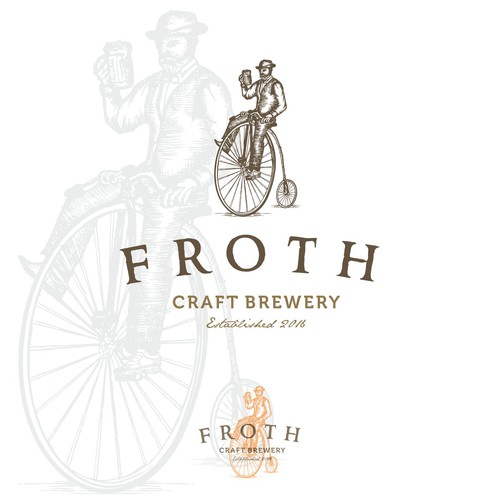 Create a distinctive hipster logo for Froth Craft Brewery Diseño de Cristian-Popescu