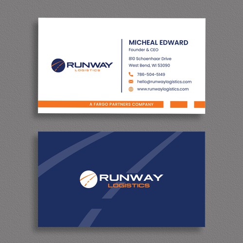 Runway Logistics Business Card Design by moshiur008