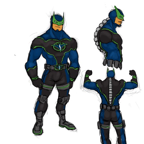 Create a superhero costume for BackMan... Illustration or graphics