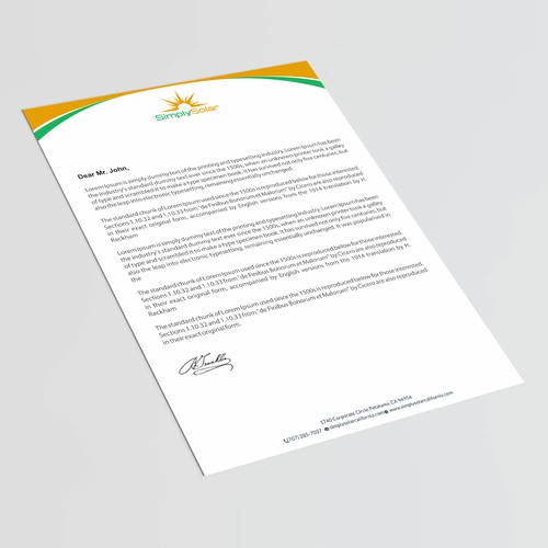 "Renewable Energy Company Letterhead" Design réalisé par thinkweb art