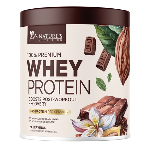 Tasty Whey Protein Chocolate Design Needed for Nature's Nutrition Design réalisé par UnderTheSea™