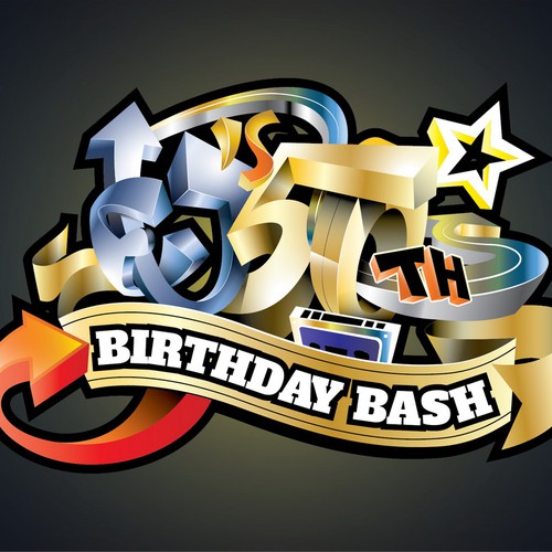 We need a logo for my friend EJ's 50th birthday bash Design by Diaz