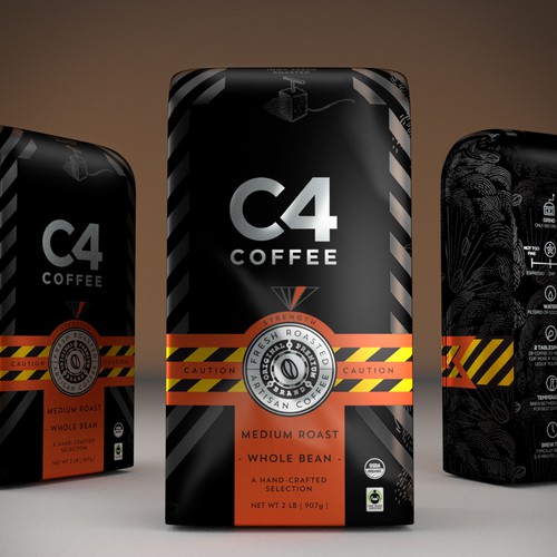 Design di Help me create powerful coffee packaging for C4 Coffee. di NewShows