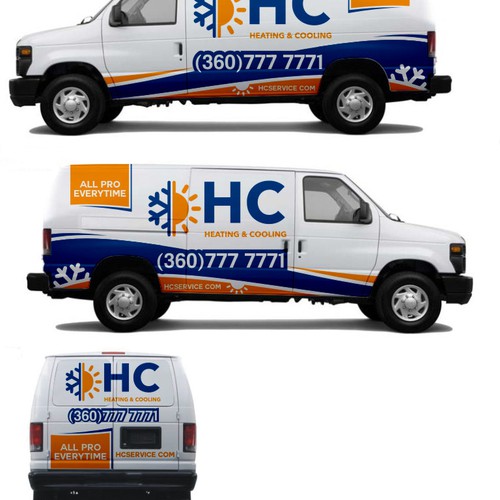 Design a Heating and Cooling Co Wrap in Orange Design by e^design