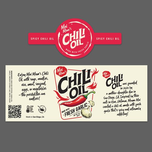 Eye catching packaging label for spicy chili oil jar Ontwerp door rickyports