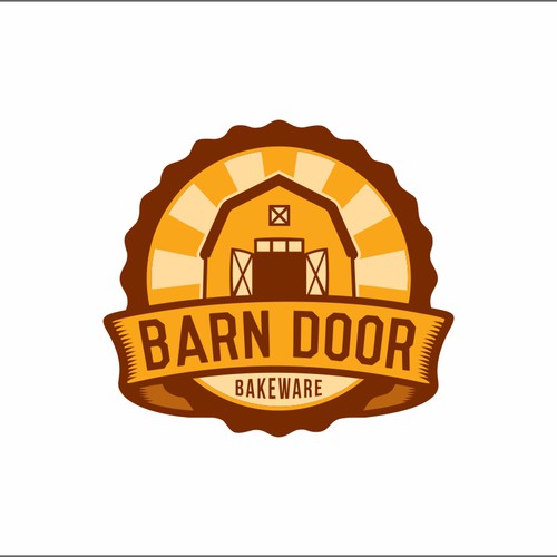 Create a "cool rustic" styled logo of a Barn Door for Barn Door Bakeware Logo Design by kukuhaldy