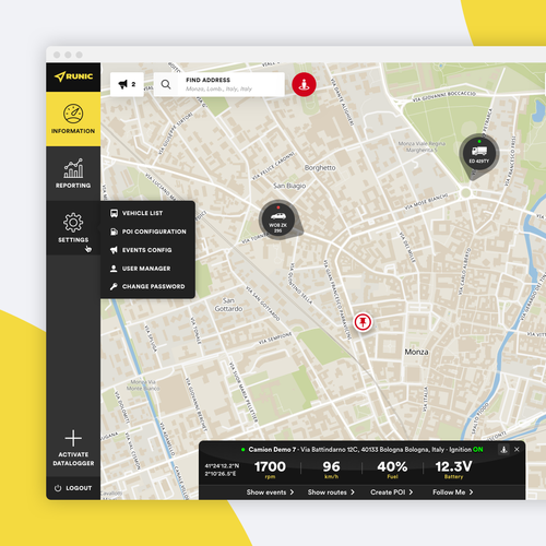 Runic.io GPS tracking web application refactoring Design by AdelM_