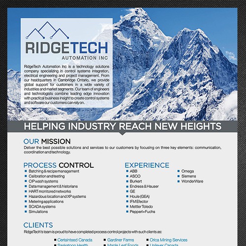 RidgeTech Automation - Marketing Documents Design by MAXX CREATIVE