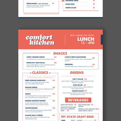 Designs Design a cool new menu for a breakfast & lunch spot in