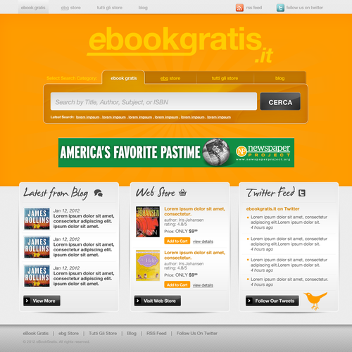 New design with improved usability for EbookGratis.It Design by Yesu_N