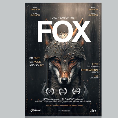 Life360 2023 Year of the Fox Poster Design by Hanishniv