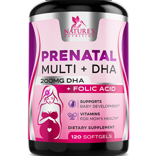 Prenatal Vitamins Label Design needed for Nature's Nutrition Réalisé par ZAKIGRAPH ®