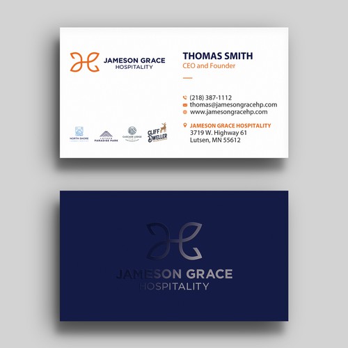 Create a modern and clean business card for a parent company with 4 subsidiaries Design by Rskylight