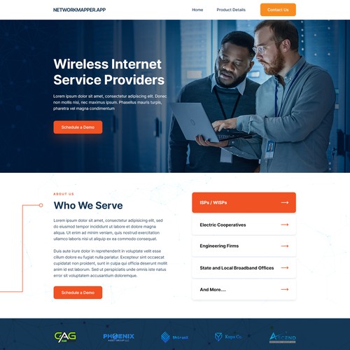 Network mapping software website Design by FuturisticBug