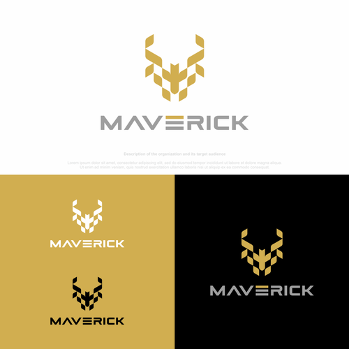 Need a modern abstract bull and M logo for our concrete construction company named Maverick. Design by petar k