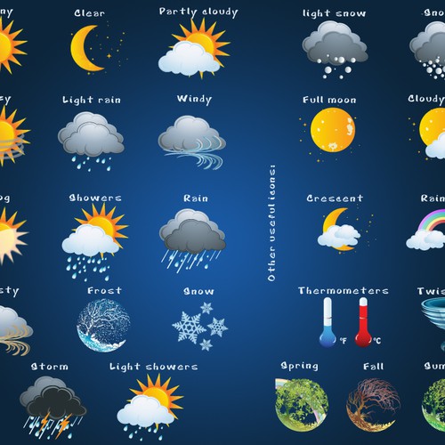 Weather Icons For Australian Android App Button Or Icon Contest 99designs