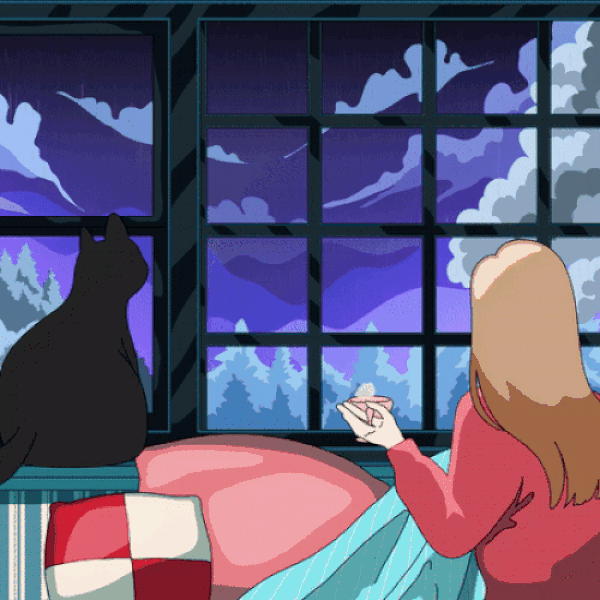 Watching Rain Illustration