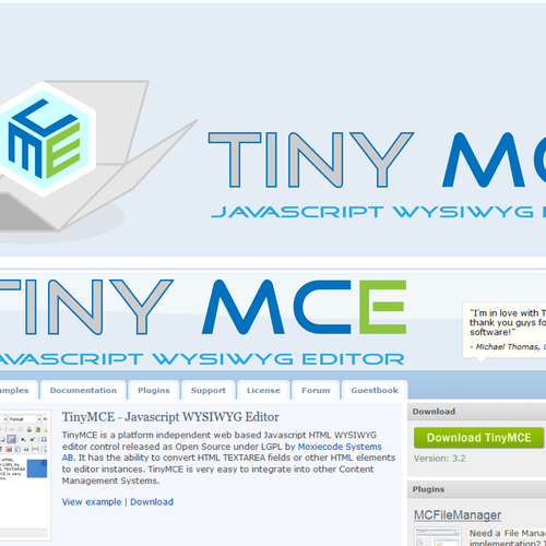 Logo for TinyMCE Website Réalisé par HugguH