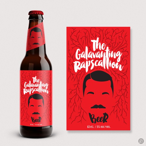 "The Gallivanting Rapscallion" beer bottle label... Diseño de Lasko
