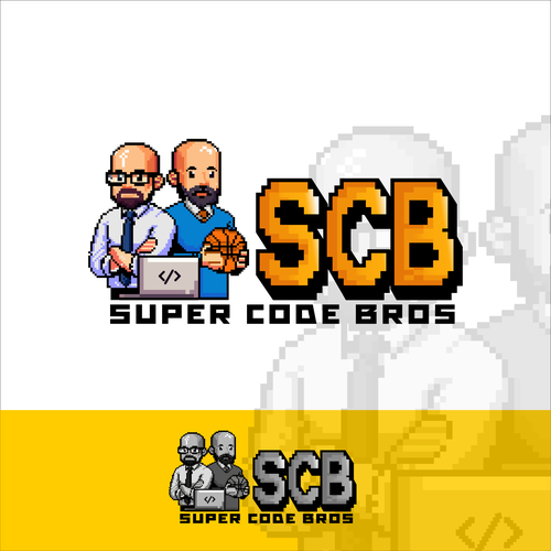 Pixel Art Logo for Super Code Bros Design by Zept'ID99™