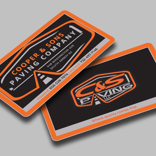 Design We are an asphalt paving company  card with character, style, stands out from everyone nothing bland no white ,add stuff di Allin1 design