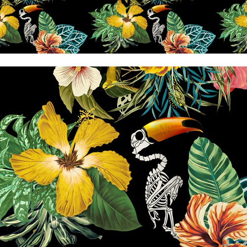 Tropical Fabric Print - Textile Designers & Illustrators Los Angeles fashion brand needs your designs Design by Simeo